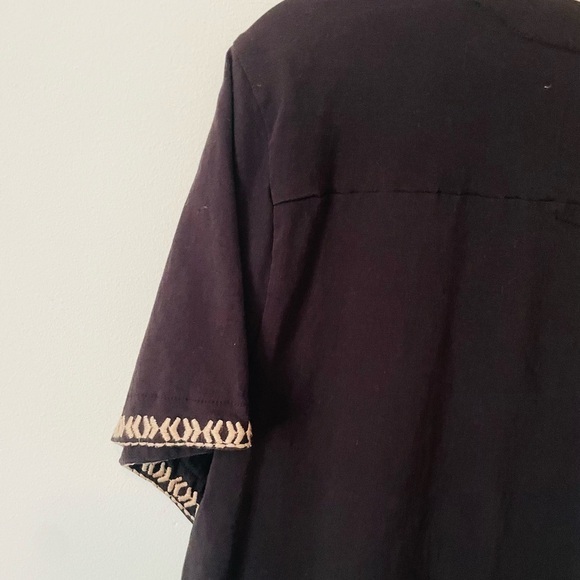 CAITE Johnny Was Black Floral Embroidered Women's Tunic - Picture 7 of 7